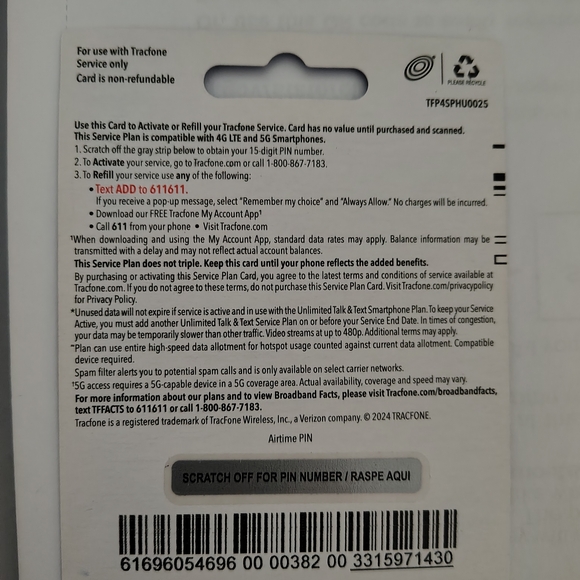 Tracfone Unlimited Talk & Text Plan with 6GB Data - Picture 2 of 2